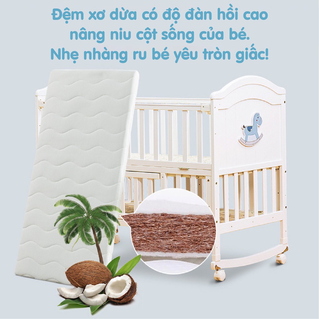 Nôi cũi UMOO 3 chức năng cho bé - Bập bênh - Hạ sàn - Đẩy