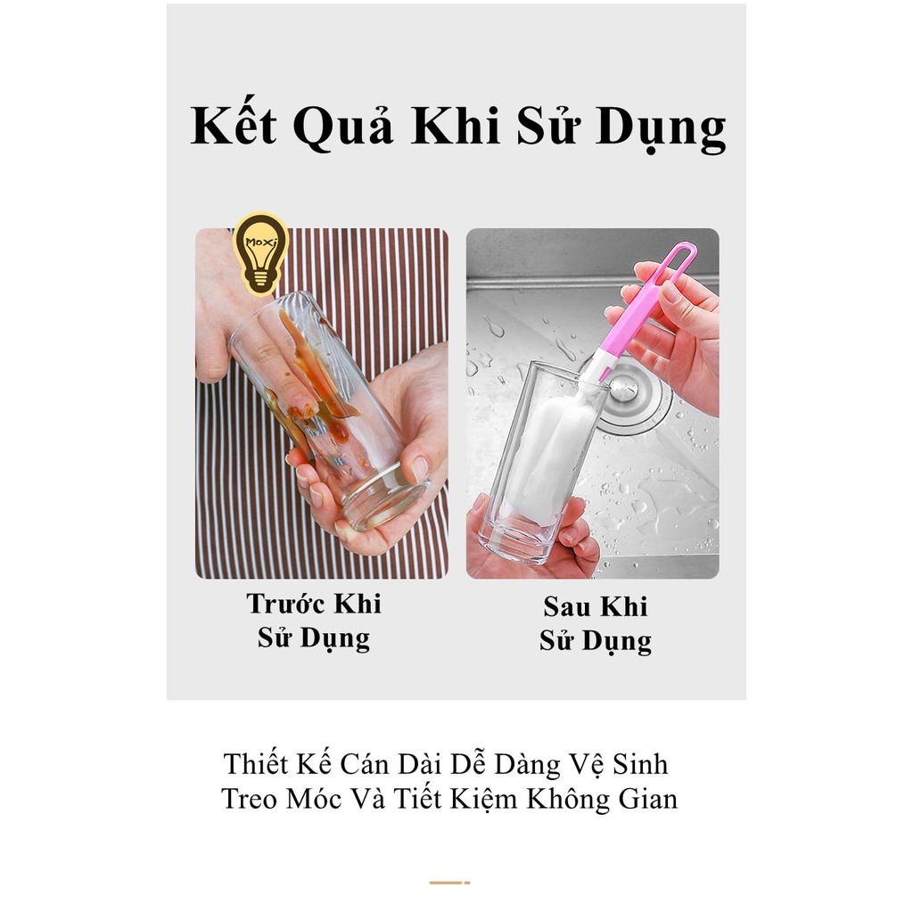 [HOT]Cọ rửa cốc, bình sữa mút tiện dụng xoay chuyển 360 độ MOXI.