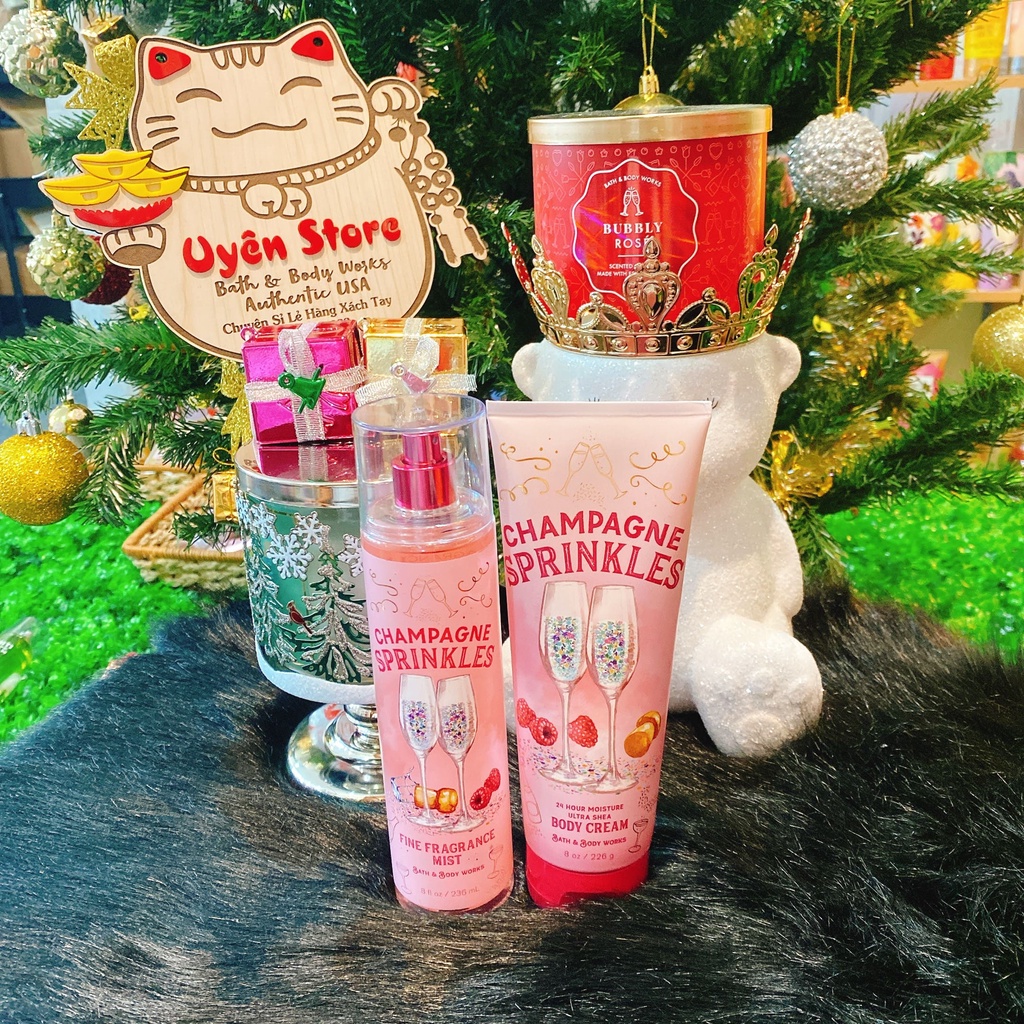 FULL SIZE CHAMPAGNE SPRINKLES - Xịt Thơm Toàn Thân Body Mist Bath & Body Works USA