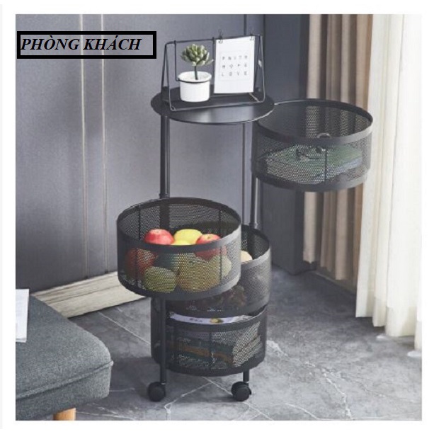 { SALE} Kệ xoay thông minh để đồ đa năng, đựng củ quả ở bếp, Xe để đồ dùng nhà tắm di chuyển tiện dụng