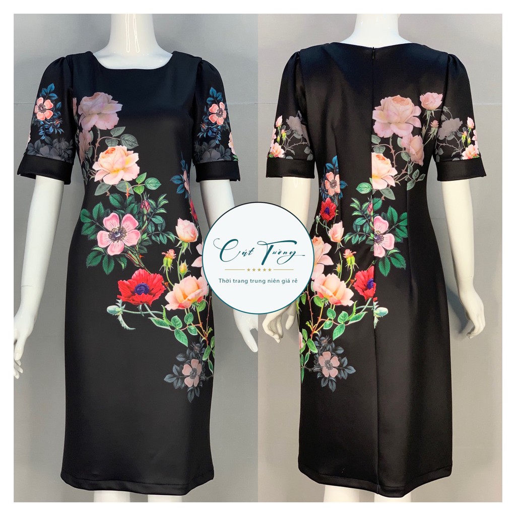 Váy đầm trung niên dự tiệc Cát Tường - Đầm suông hoa trẻ trung, sang trọng - Thiết kế mới nhất 2021