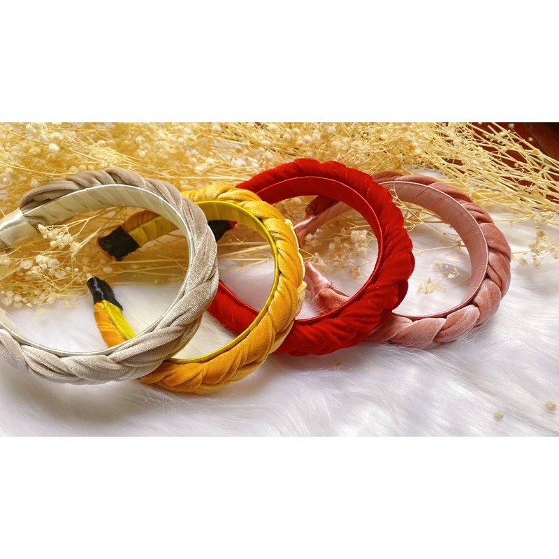 Bờm tóc nhung trơn, xược cao cấp cài tóc mấn trơn xinh mặc kèm áo dài