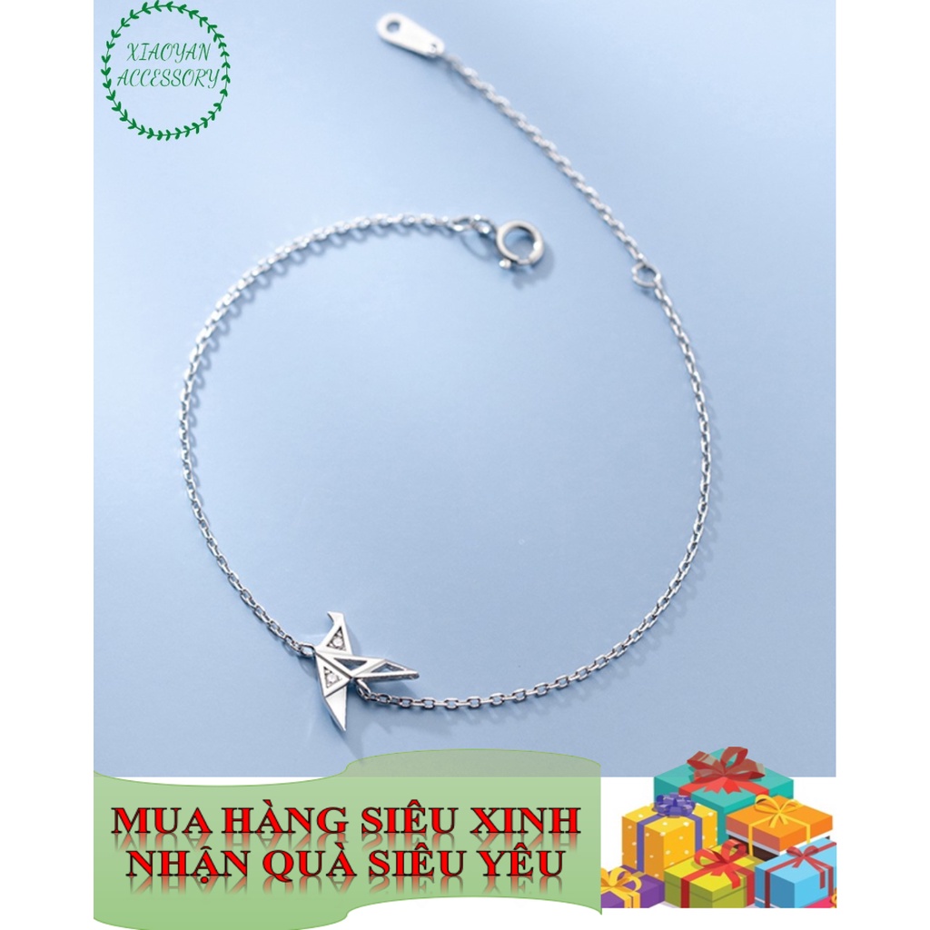Lắc tay bạc Ý mặt cáo nhỏ gắn mắt đá (Xiaoyan_accessory) XA16