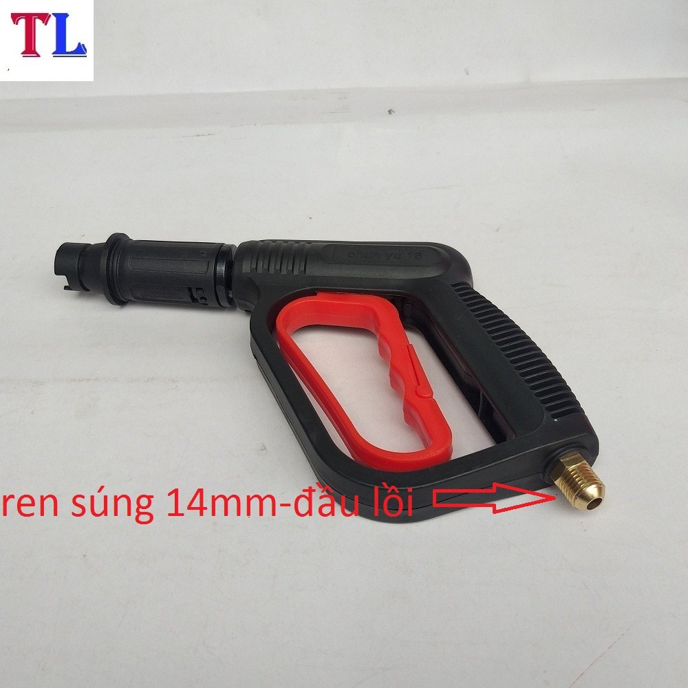 súng rửa xe - Súng phun xịt rửa xe áp lực ren ngoài phi 14mm siêu mạnh (cò đỏ)