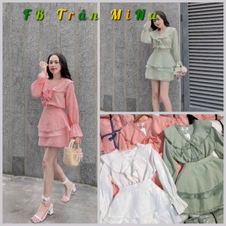 SET ÁO BÈO VIỀN REN+ CHÂN VÁY TẦNG
