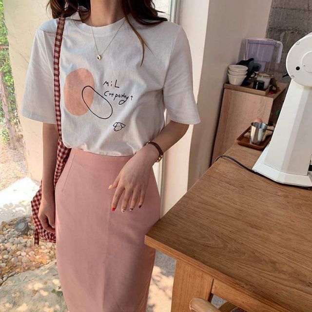 Chân váy dài midi dáng A nhẹ màu hồng phấn (sẵn size)-M11H | BigBuy360 - bigbuy360.vn
