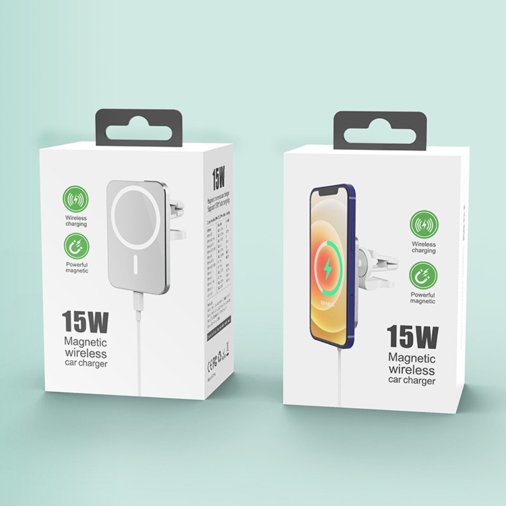 Bộ sạc không dây 15W có nam châm hút gắn trên xe hơi thích hợp cho iPhone 12 12 Pro Max 12 Mini