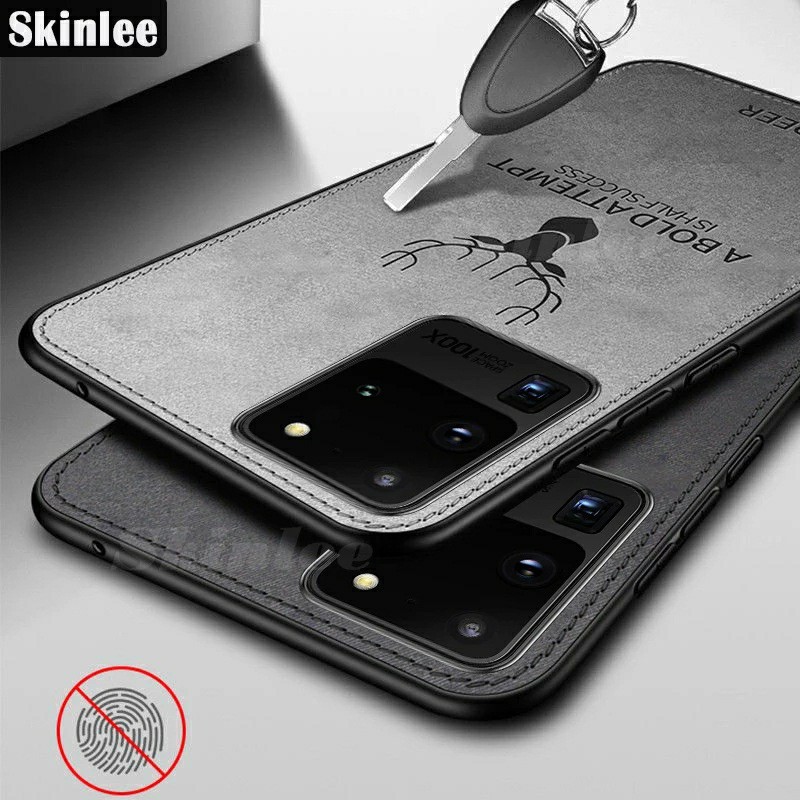 Ốp lưng Samsung S20 Ultra  chống sốc vân vải hươu thời trang