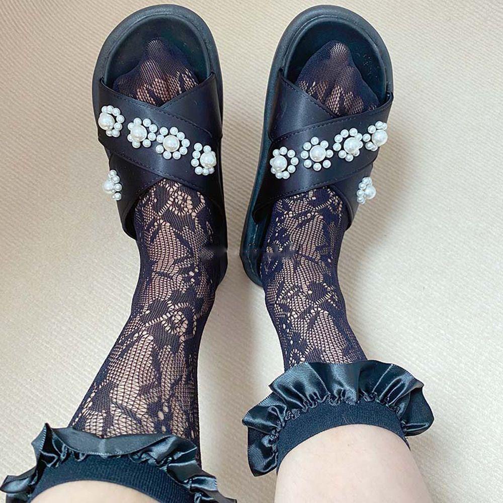 Vớ Ren Phối Bèo Màu Trắng Phong Cách Lolita Nhật Bản Dễ Thương Cho Nữ