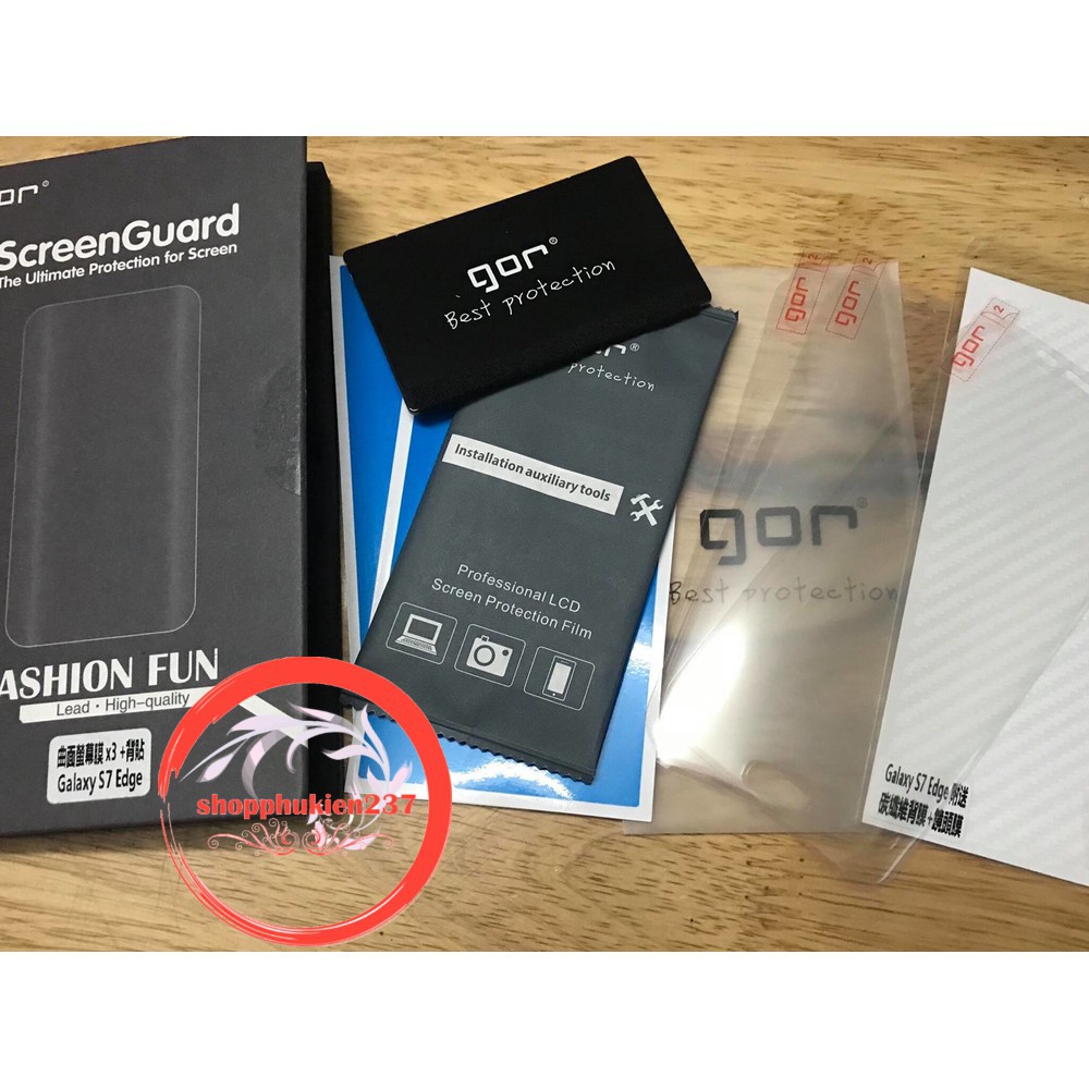 Dán full màn hình hiệu Gor cho Galaxy S7 Edge (combo 4 miếng dán)