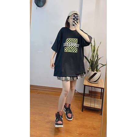 Áo thun form rộng in hình chữ R caro/Áo phông unisex tay lỡ oversize chất thun cotton phong cách ulzzang RÔ STORE AT72 | BigBuy360 - bigbuy360.vn