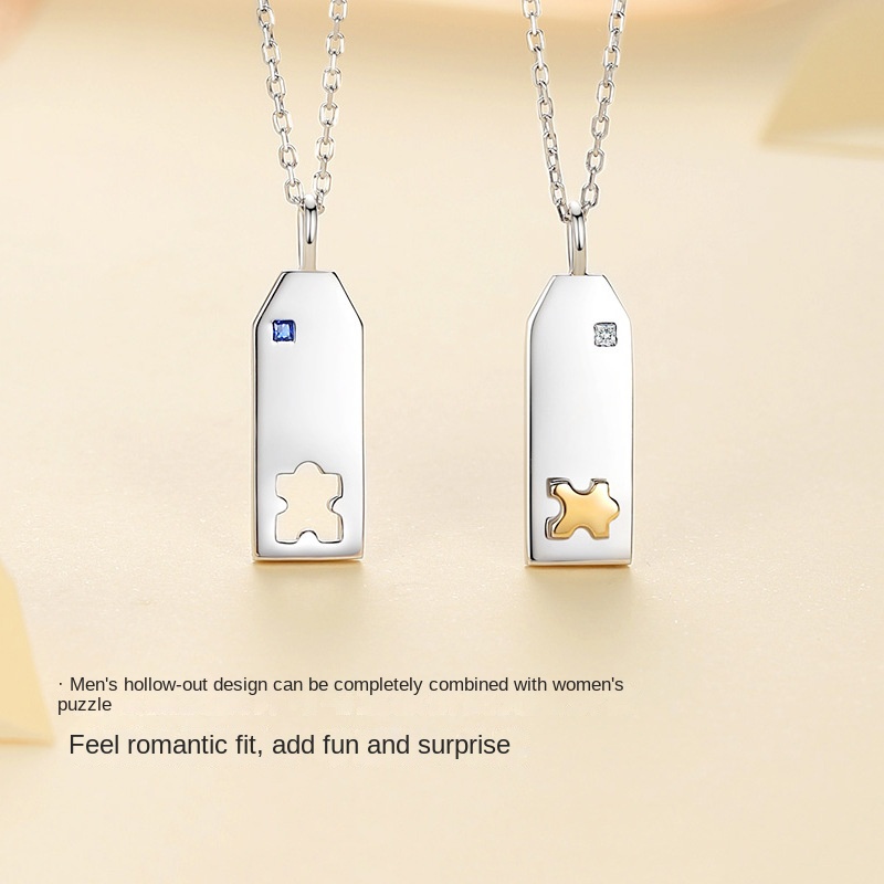 Vòng cổ Mặt Mảnh Ghép Thời Trang Cho Cặp Đôi