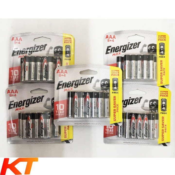 Pin AAA Energizer Alkaline Max BP8+4 Pin Tiểu LR03 (vỉ 12 viên)