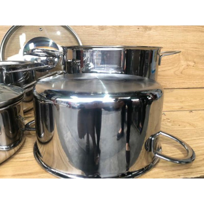 BỘ .4 nồi inox FIVESTAR plus oval cao cấp nắp kiếng (16/18/20/24cm)  HÀNG CHÍNH HÃNG BẢO HÀNH 5 NĂM