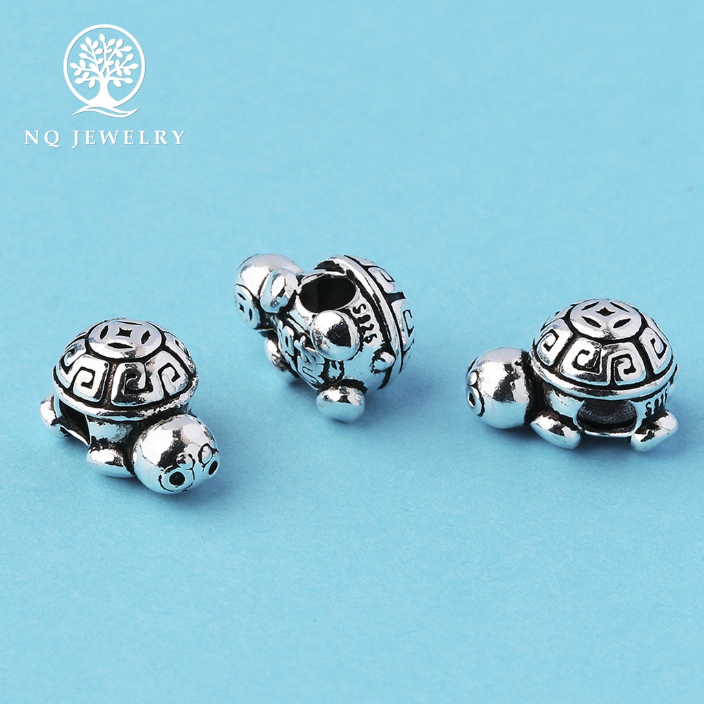 Charm bạc xỏ ngang hình con rùa - NQ Jewelry