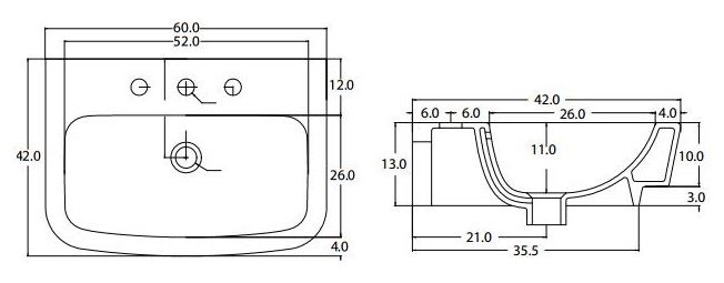 Bộ Chậu Rửa Lavabo Và Chân Ngắn Treo Tường Viglacera CD50- men nano chống bám bẩn