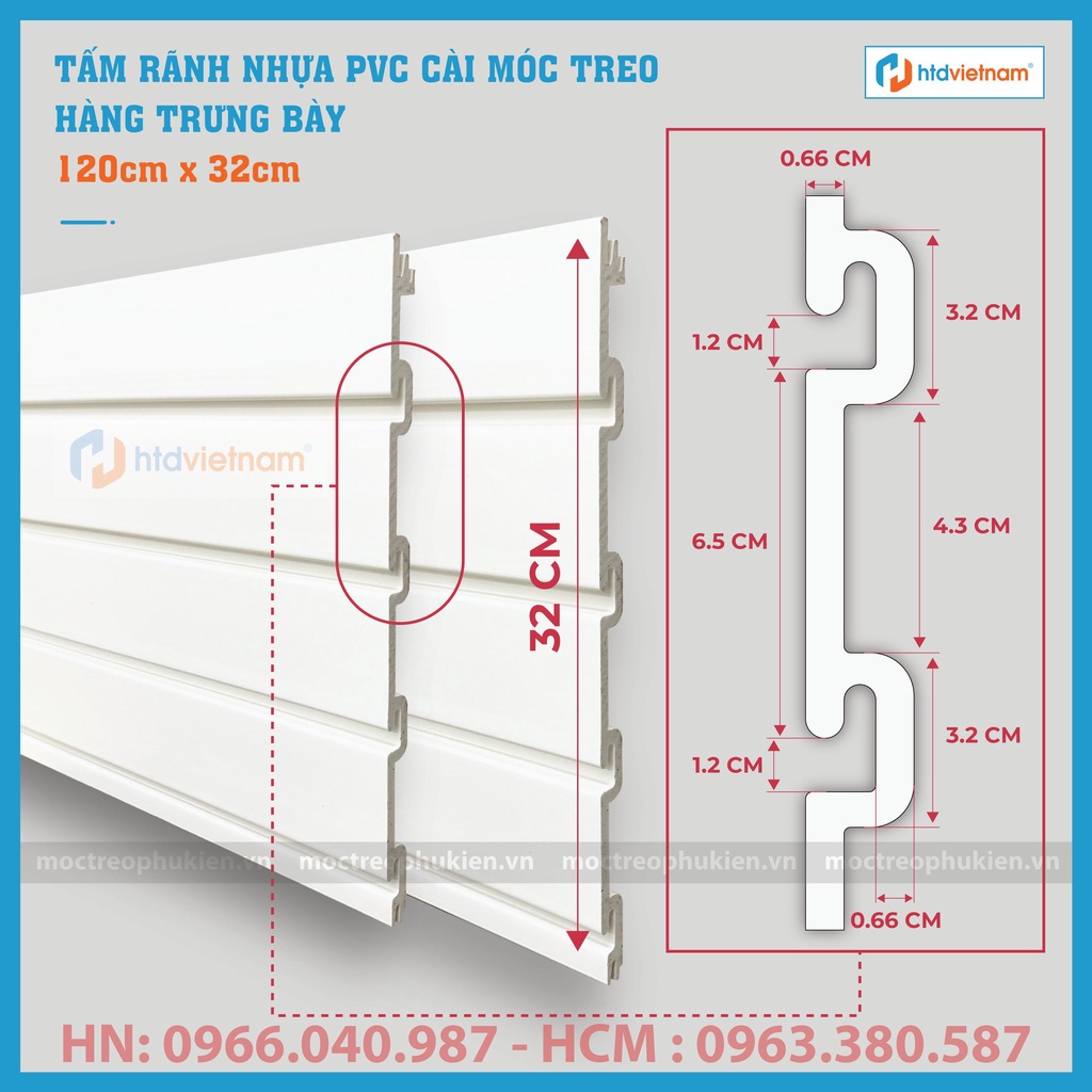 TẤM SLATWALL PVC LÀM GIÁ KỆ SHOP THỜI TRANG | HTDVN