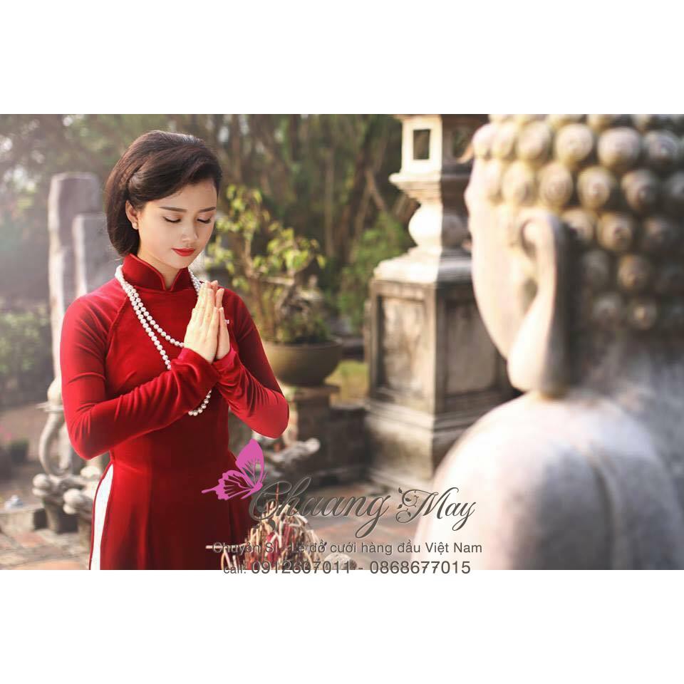 Áo dài nhung ⚡ FREESHIP ⚡ Áo nhung sang trọng áo dài dáng Việt kèm quần | BigBuy360 - bigbuy360.vn