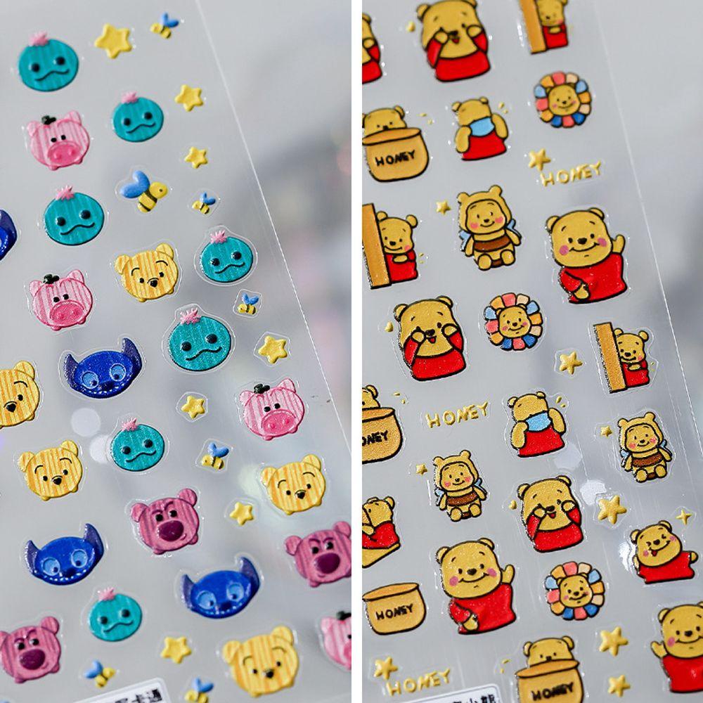 MOCHO Miếng Dán Trang Trí Móng Tay Tự Dính Họa Tiết Hoạt Hình Gấu Pooh / Hoa Cúc / Heo