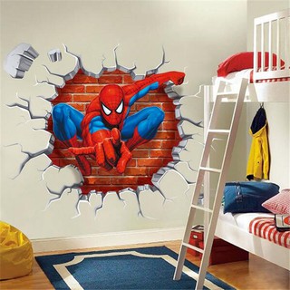Giấy, decal dán tường Spider man 3D