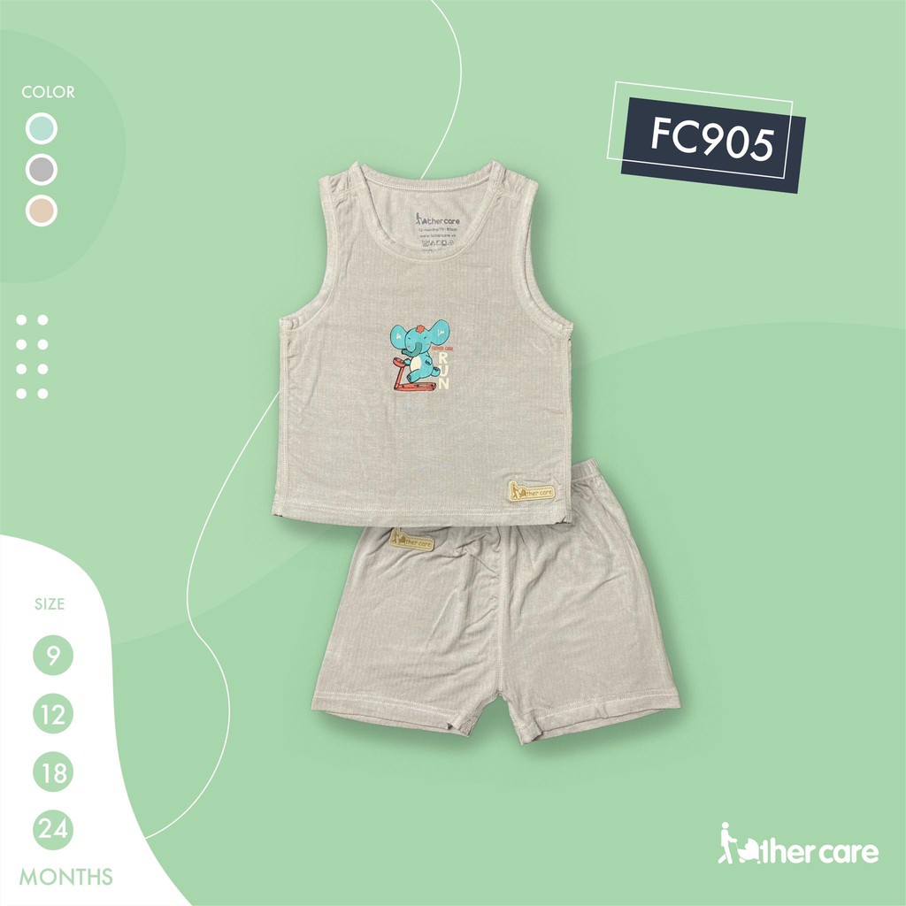 Bộ Quần áo trẻ em FatherCare ba lỗ - Voi chạy bộ FC905