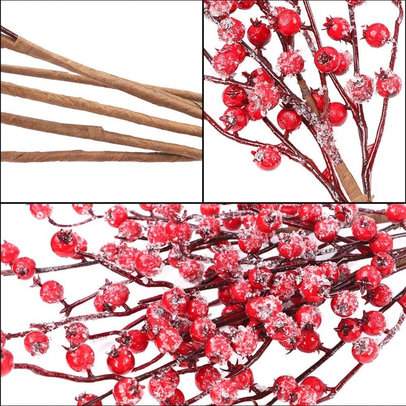 Bó Hoa Quả Mọng Nhân Tạo Dùng Trang Trí Giáng Sinh / Nhà Cửa / Tiệc Giáng Sinh / Năm Mới DIY
