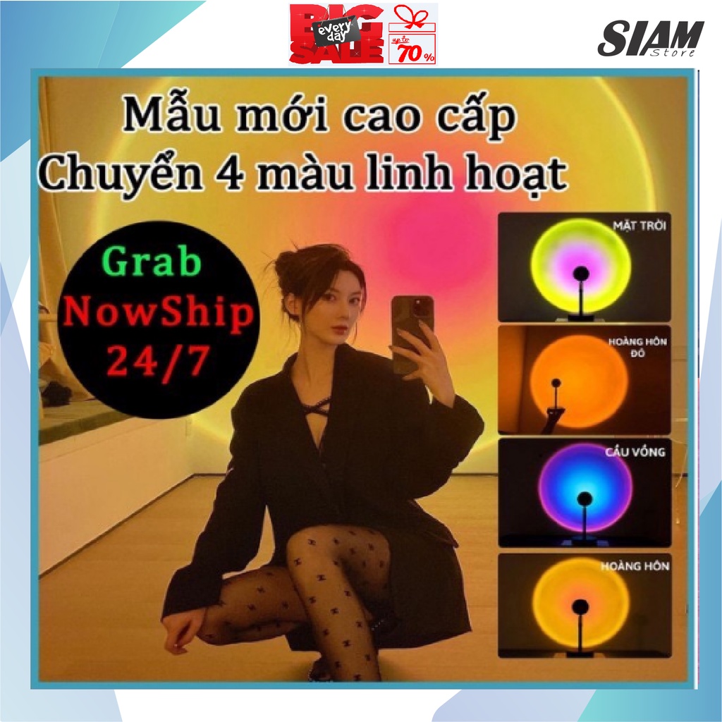 Đèn Hoàng Hôn - Đèn LED Sunset 4 Màu Đèn Quay Tik Tok Hot Nhất Hiện Nay