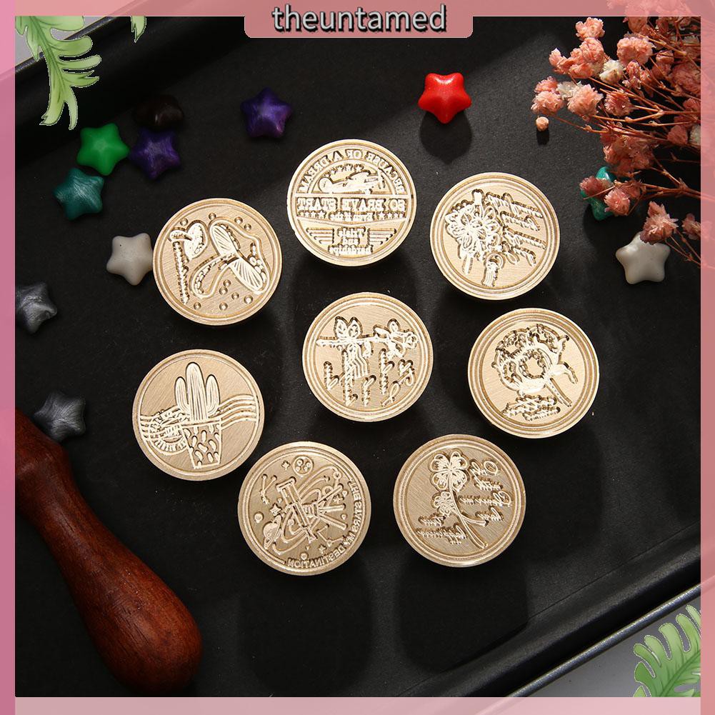 Đầu con dấu gỗ đóng sáp niêm phong thủ công cổ điển bằng chất liệu đồng thay thế tiện dụng