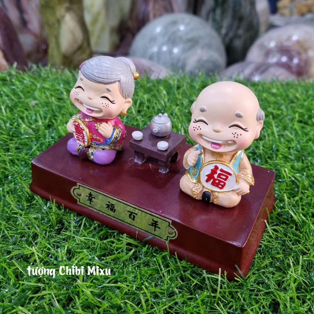 Bộ tượng Ông Bà &quot;Bách Niên Giai Lão&quot; - mẫu uống trà