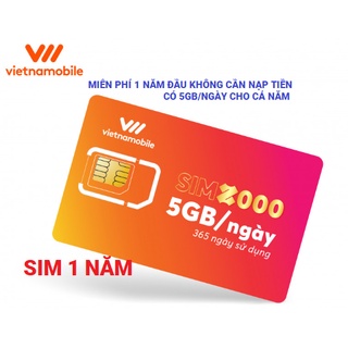 Sim vietnamobile data 4g vào mạng 1 năm miễn phí 12 tháng không cần nạp tiền 5GB/Ngày 150 GB/tháng giá rẻ