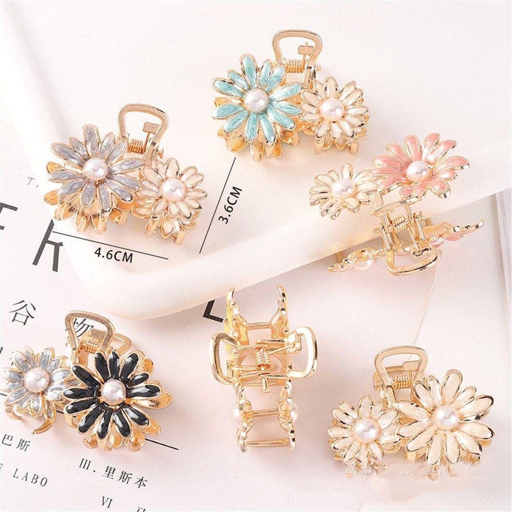 Kẹp Tóc Hình Hoa Đính Ngọc Trai Phong Cách Hàn Quốc Cho Nữ