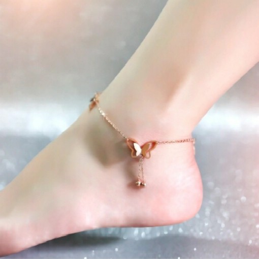 Lắc chân nữ titan bướm 3D xinh lung linh phụ kiện trang sức thời trang ulzzang hàn quốc  namimi