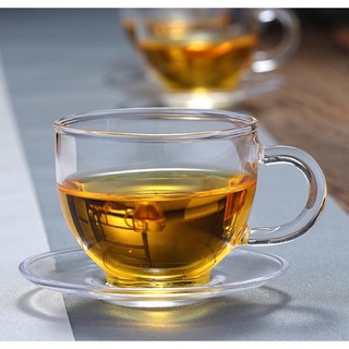 combo 6 Đĩa kê chén trà thuỷ tinh