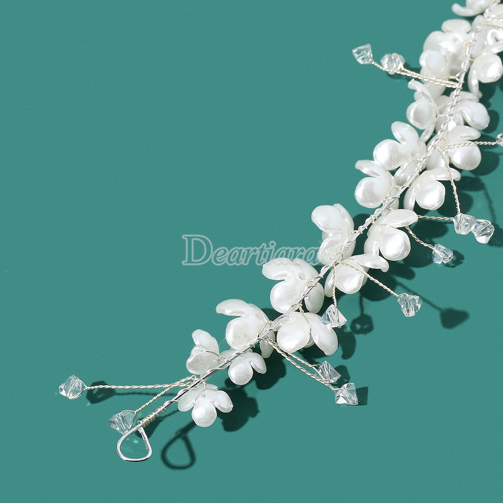 Vòng Hoa Đội Đầu Hình Vỏ Sò Đính Ngọc Trai Thời Trang Cho Nữ