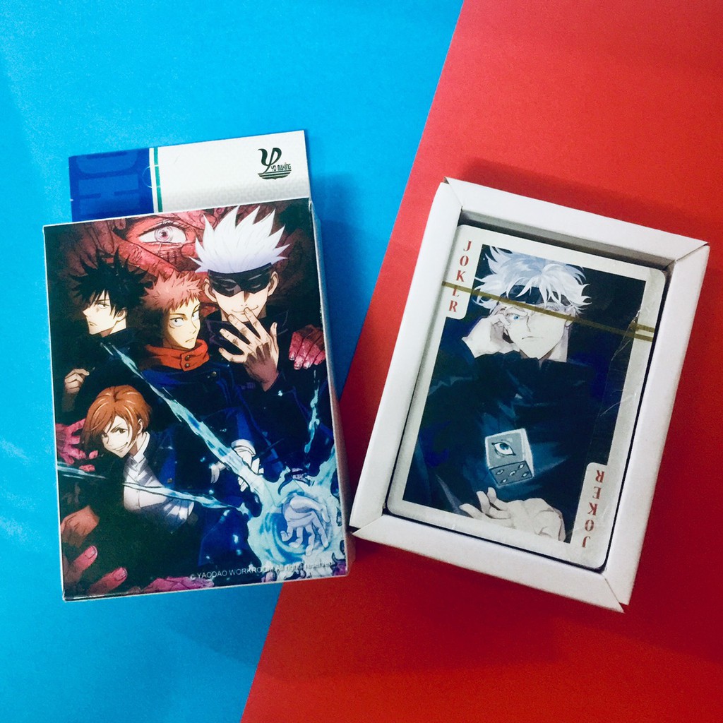 Bộ bài tây poker JUJUTSU KAISEN Chú Thuật Hồi Chiến tú lơ khơ 52 lá game anime manga chibi khác nhau dễ thương xinh xắn