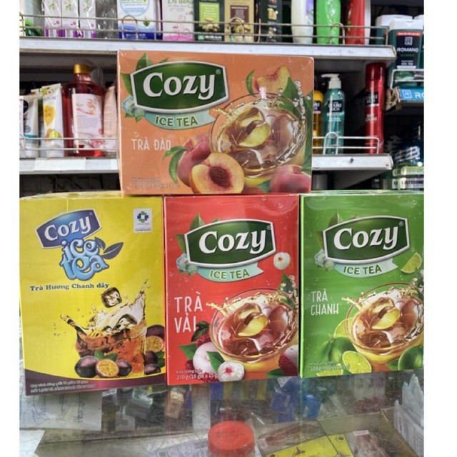 Trà Cozy Đào/ Chanh/ Vải/ Chanh Dây Hoà Tan Hộp 270g(18 gói x15g) | BigBuy360 - bigbuy360.vn