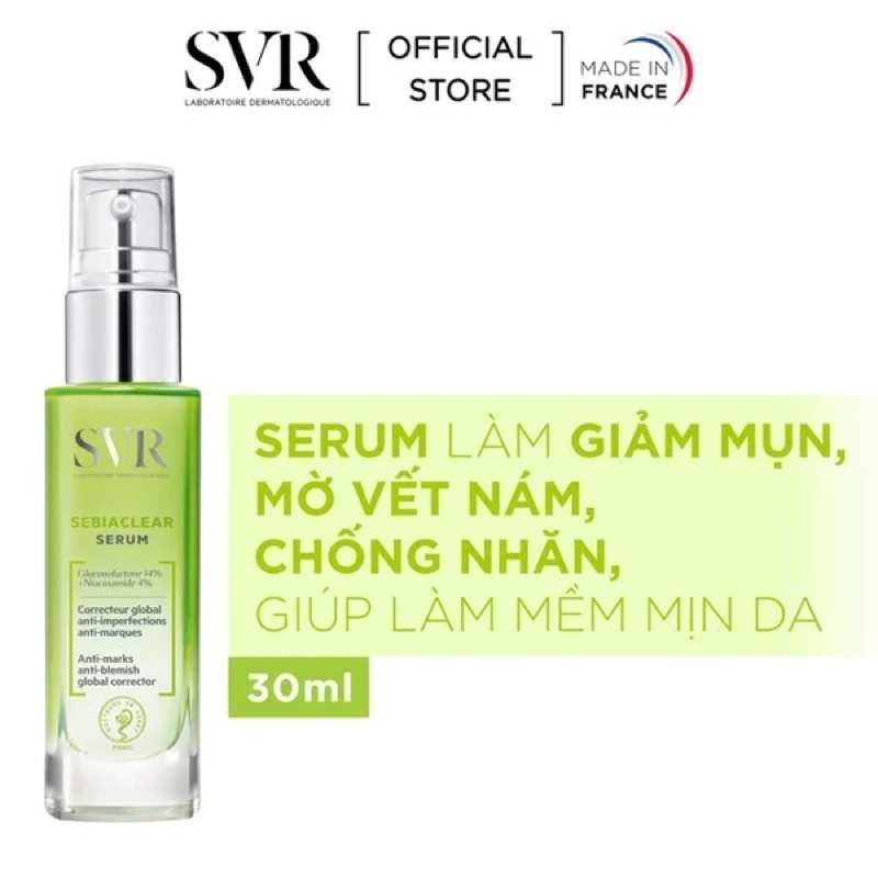 Serum SVR Sebiaclear Kiềm Dầu Giảm Mụn Mờ Thâm Chống Lão Hóa 30ml