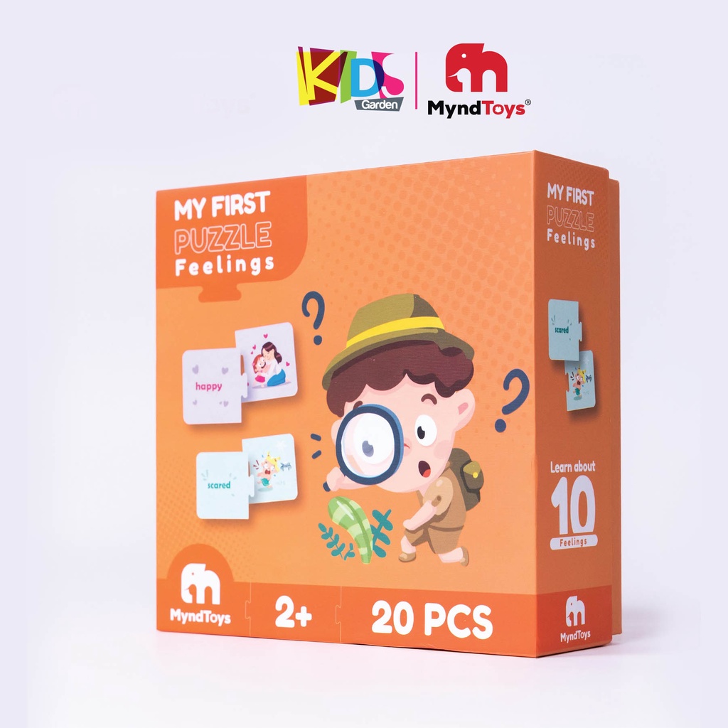 Đồ chơi xếp hình cho bé bộ ghép hình MYNDTOYS  20 mảnh với chủ đề cảm xúc cho trẻ từ 2 tuổi MT03-MFFeelings KIDSGARDEN