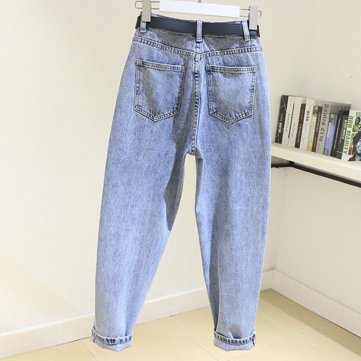 Quần jean baggy xanh rách khoét 2 gối cá tính R102