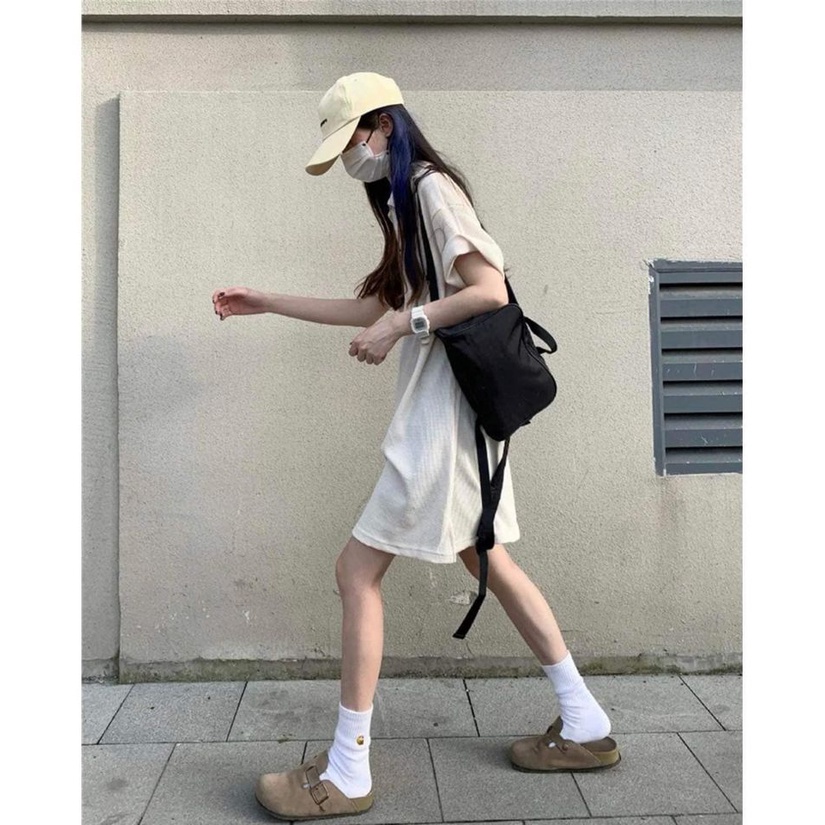 Đầm polo khóa zip, váy dáng suông cộc tay khóa cổ nhiều màu phong cách Ulzzang Mitstore95