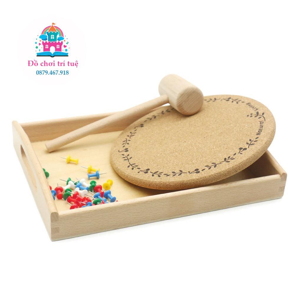 Bộ Đồ Chơi Búa đinh Và Khay Gỗ Cho Bé - Giáo cụ Montessori