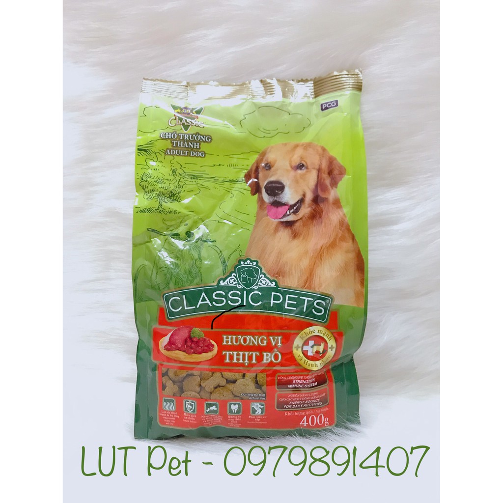 [Mã 159FMCGSALE giảm 8% đơn 500K] Thức ăn hạt cho chó Classic Pets - hạt khô cho chó lớn - vị thịt bò