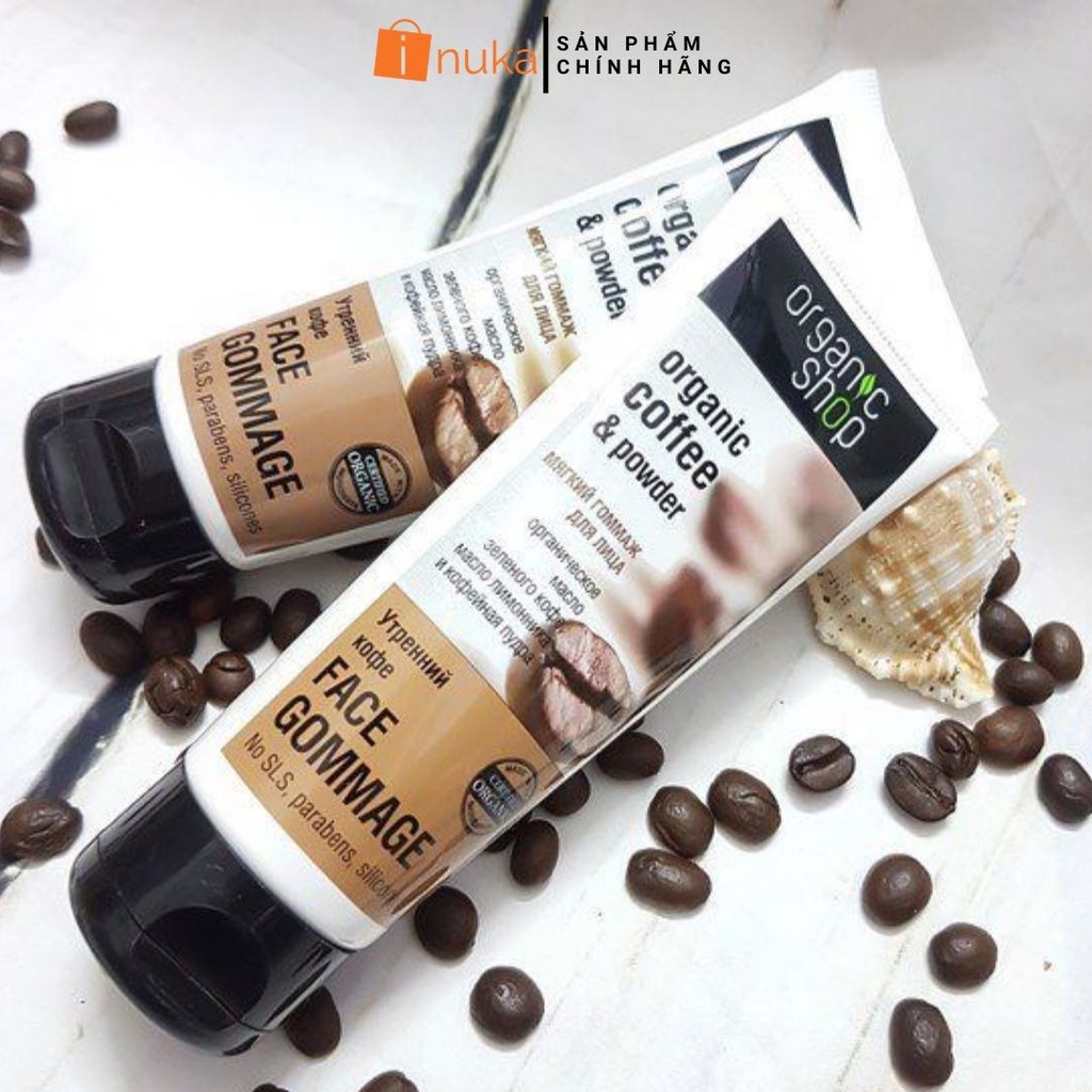 [100%-Hàng Auth] Tẩy tế bào chết da mặt Organic Shop chăm sóc da mặt dịu nhẹ tái tạo trắng da mặt (75ml). | BigBuy360 - bigbuy360.vn