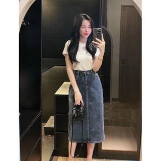 Chân váy jeans cạp chun