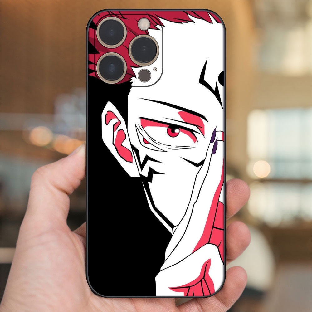 Ốp lưng iPhone 14 Pro dẻo đen cạnh vuông in hình Yuji Jujutsu Kaisen