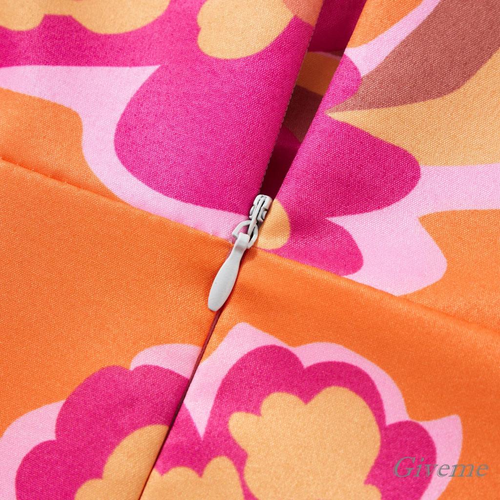 Tặng Váy Nữ Không Tay Buộc Dây Hở Lưng Họa Tiết Ngựa Vằn / Hoa Cắt Xẻ Một Mảnh