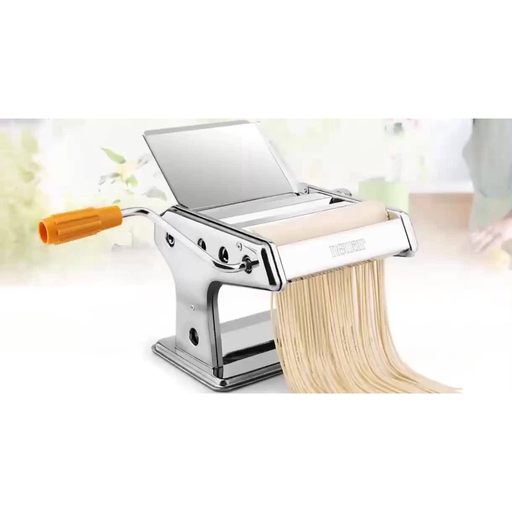 Máy Cán Bột Làm Mì Tươi Quay Tay 2 3 Lưỡi Cắt Inox Dùng Gia Đình Tiện Dụng Bảo Hành 3 Tháng