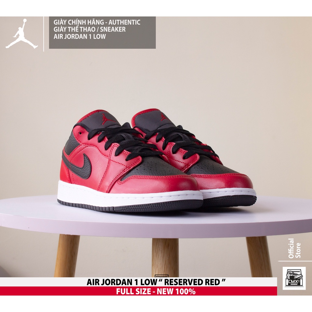😘  Giày Air Jordan 1 Low ' Reverse Red '  - REAL AUTHETIC 100%