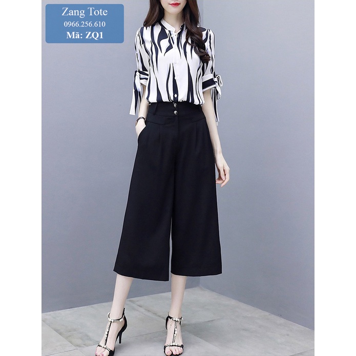 Quần suông ống rộng culottes nữ dáng lửng chất cát Hàn cao cấp sang chảnh ZQ1 - Zang Tote