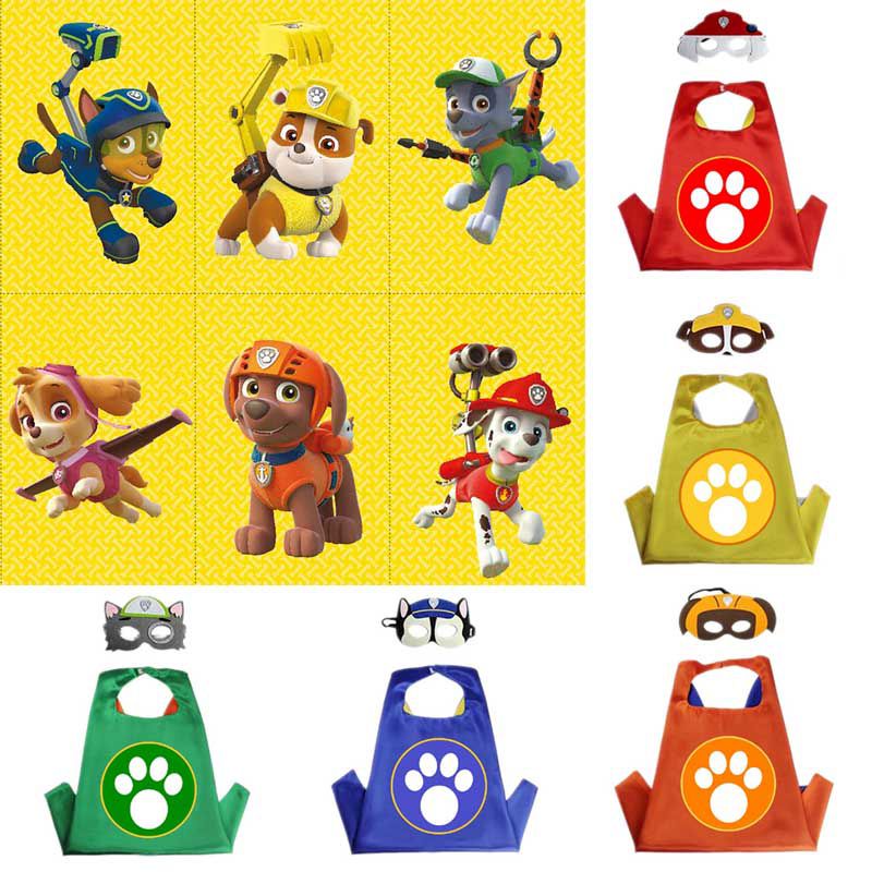 Newest 2Pcs set Paw Patrol Toys Set Mask Cape Cloak Cosplay Cartoon Puppy Patrol Gifts